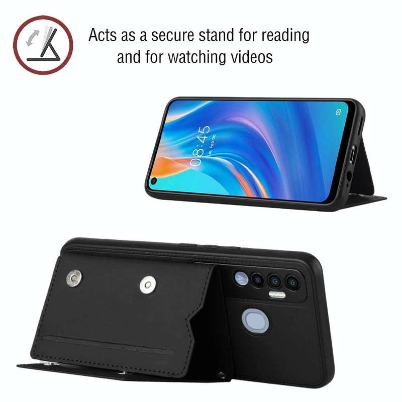 For Tecno Spark 7 Pro Skin Feel PU + TPU + PC Phone Case(Black)