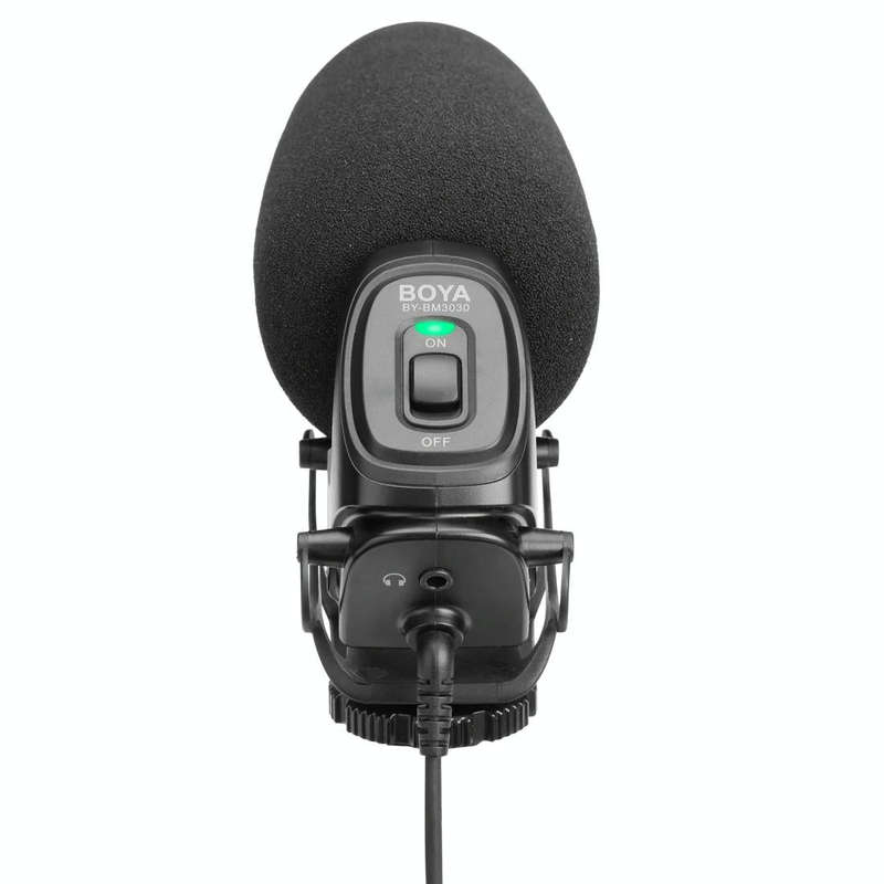 BOYA BY-BM3030 Shotgun Super-cardioid Condenser Broadcast Microphone with Windshield for Canon / ...