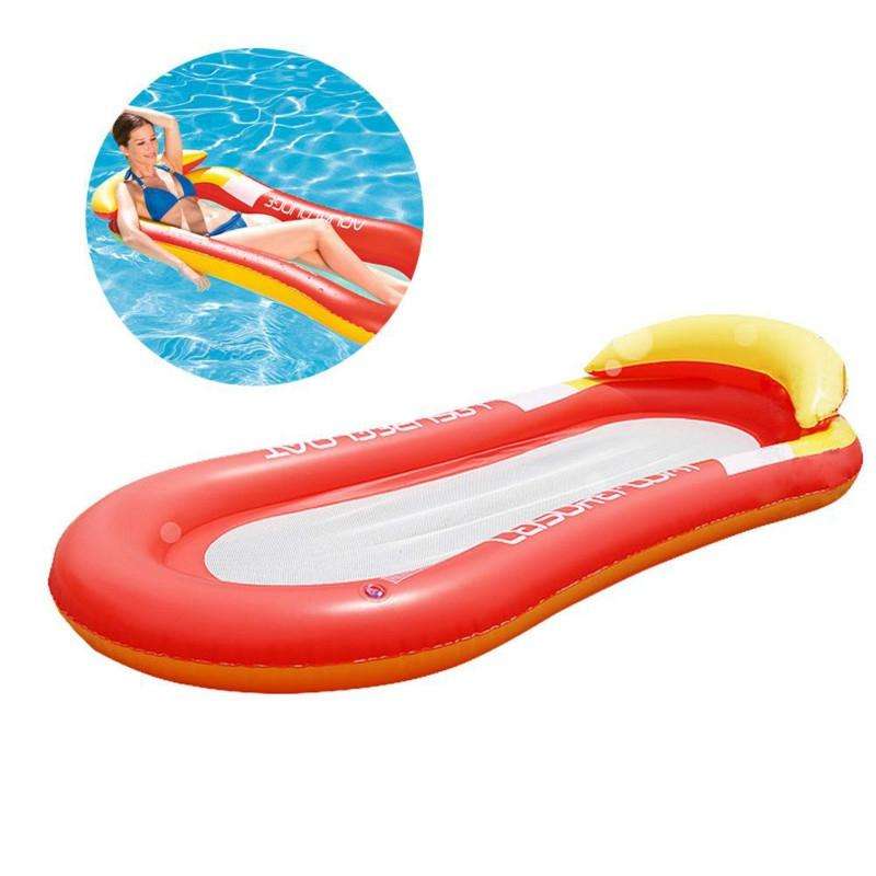 Adult Floating RowLounge Chair Water Toy Inflatable Bed with Armrest Hammock Back, Size: 160 x 90...