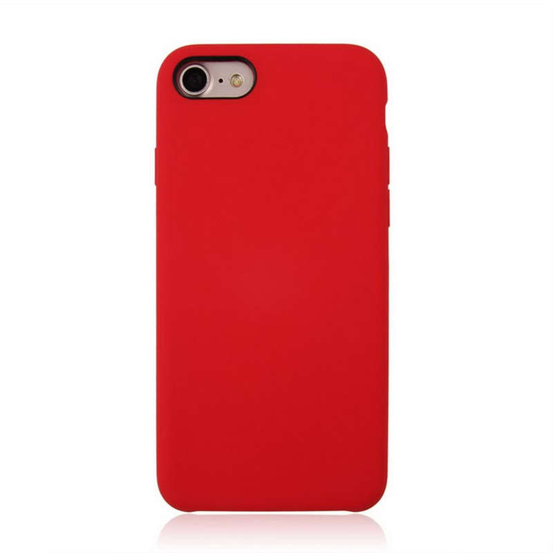 For iPhone SE 2020 & 8 & 7 Pure Color Liquid Silicone + PC Shockproof Defender Case(Red)