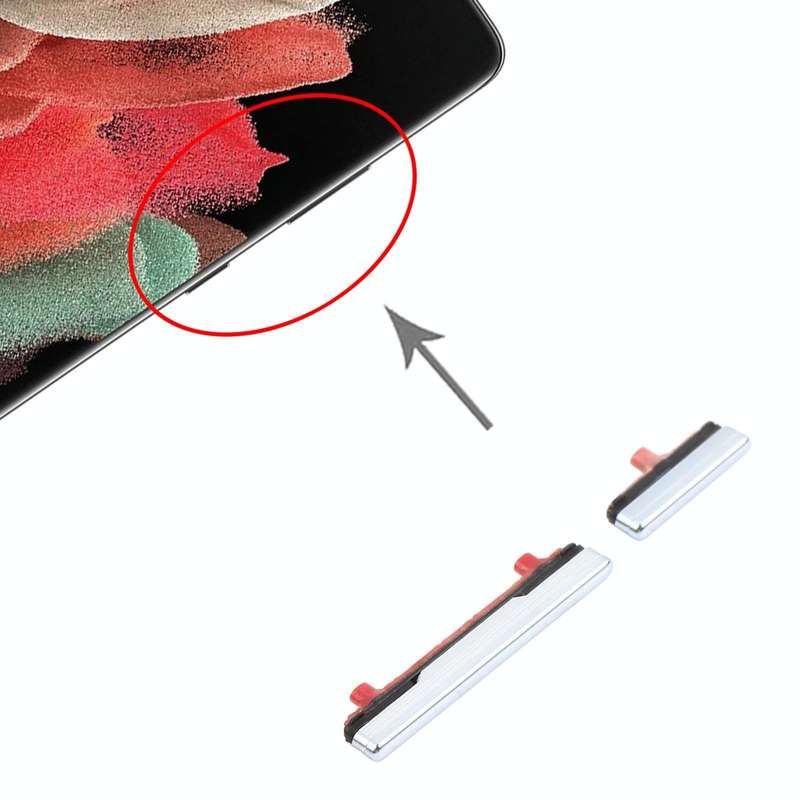 For Samsung Galaxy S21 Ultra 5G Power Button and Volume Control Button(Silver)