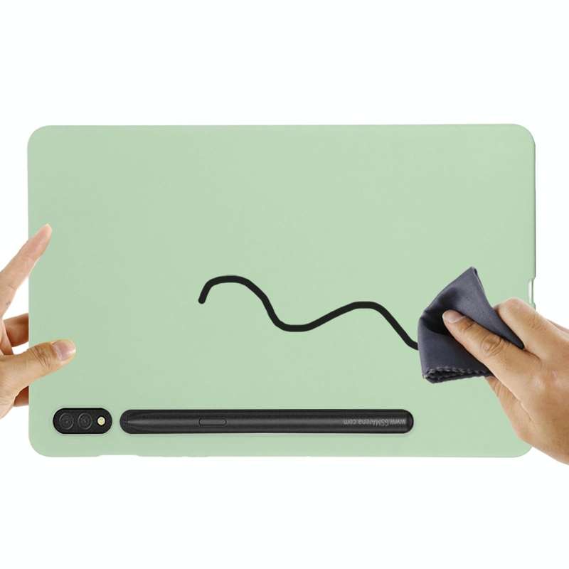 For Samsung Galaxy Tab S8 / S7 Pure Color Liquid Silicone Shockproof Tablet Case(Green)