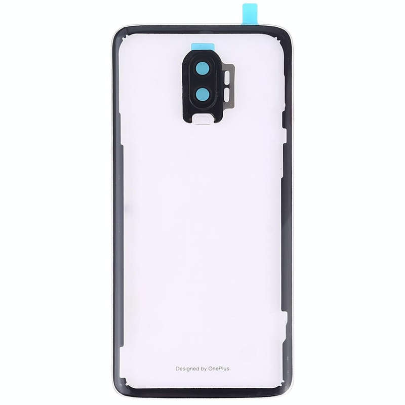 For OnePlus 6T Battery Back Cover with Camera Lens (Transparent)