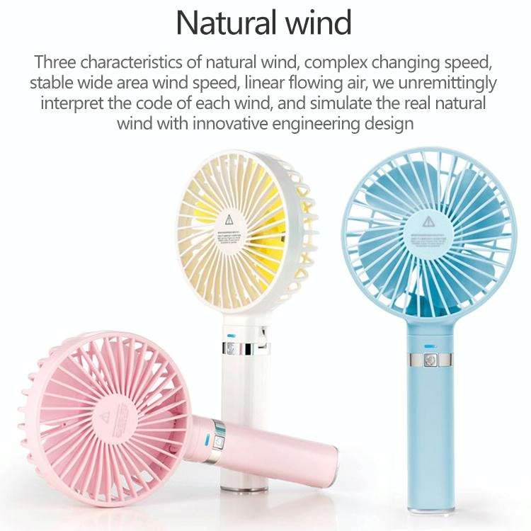 S2 Portable Foldable Handheld Electric Fan, with 3 Speed Control & Night Light (White)