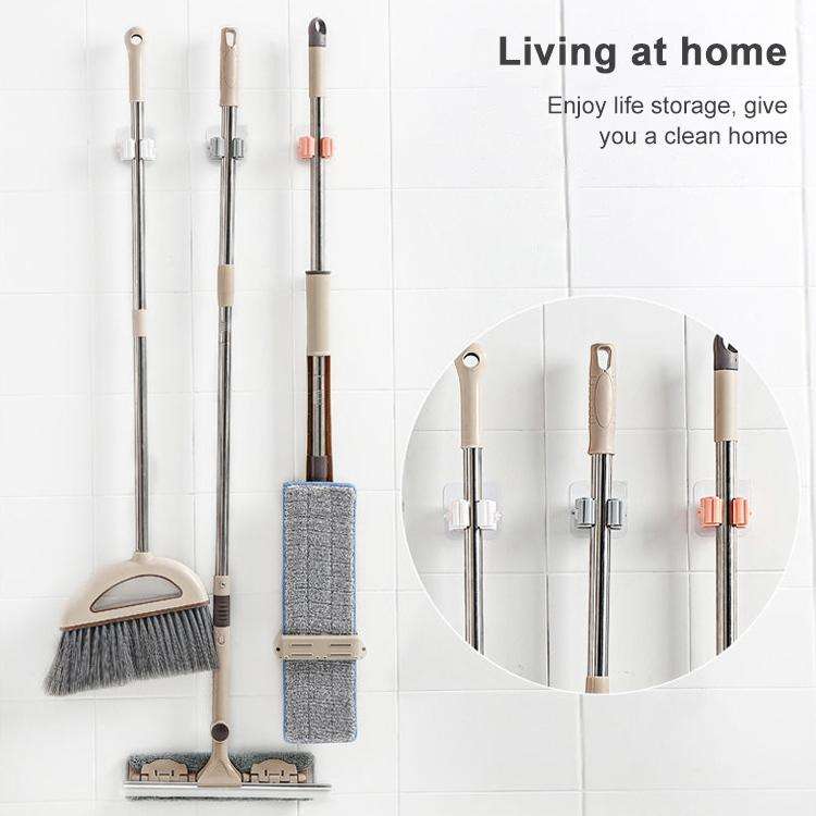 Mop Holder Wall Mounted Organizer Holder Household Kitchen Bathroom Adhesive Storage Broom Hanger...