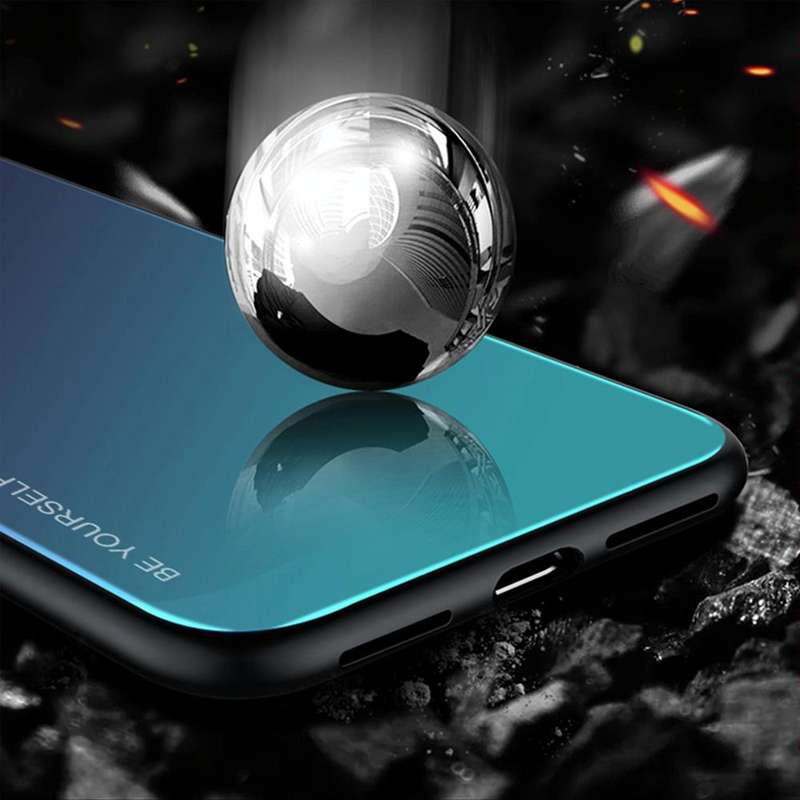 For Huawei P30 Gradient Color Glass Case(Purple)