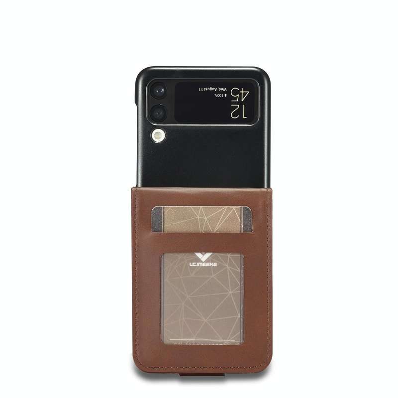 For Samsung Galaxy Z Flip4 5G LC.IMEEKE Calf Texture Leather Phone Case(Brown)