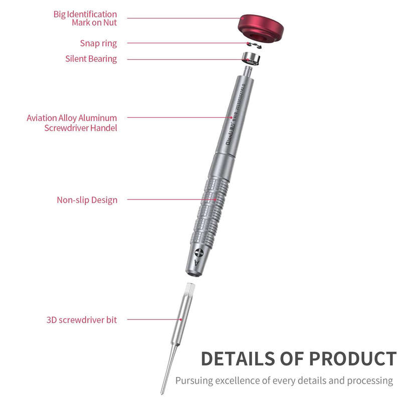 Qianli iFlying 3D Aluminum Handle Anti-slip Screwdriver, Pentalobe