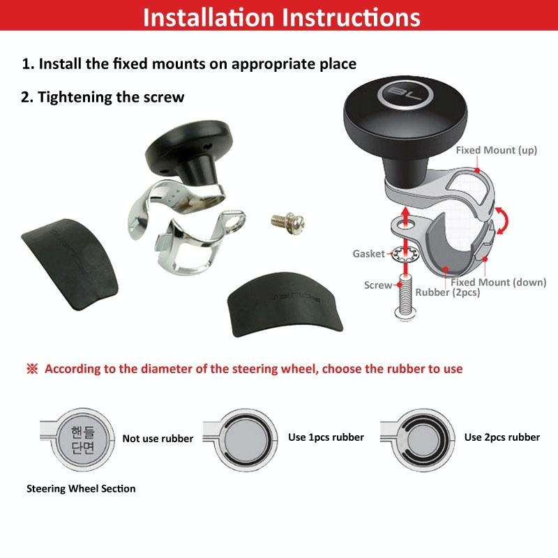 Car Vehicle Steering Wheel Spinner Knob Power Handle, Random Delivery