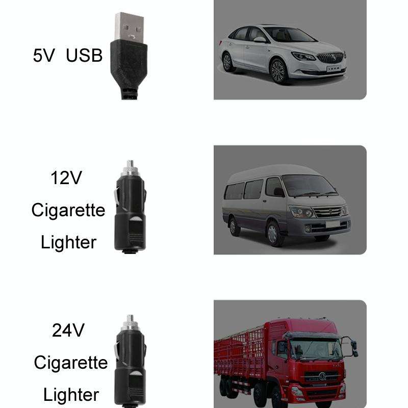 F612 5W Car Rotatable Turntable Silent Fan(12V Cigarette Lighter)