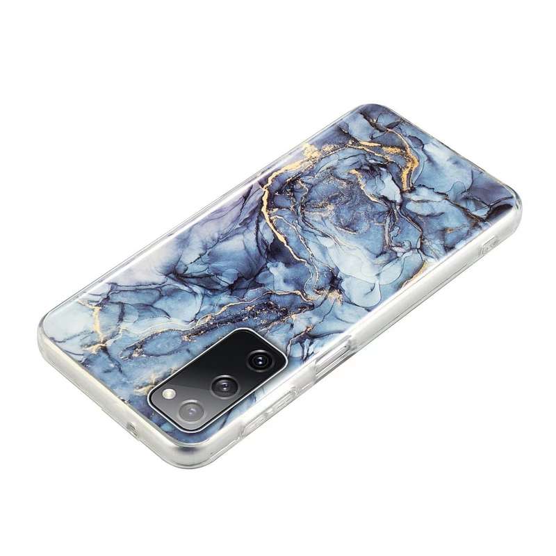 For Samsung Galaxy S20 FE 5G IMD Marble Pattern TPU Phone Case(Grey)