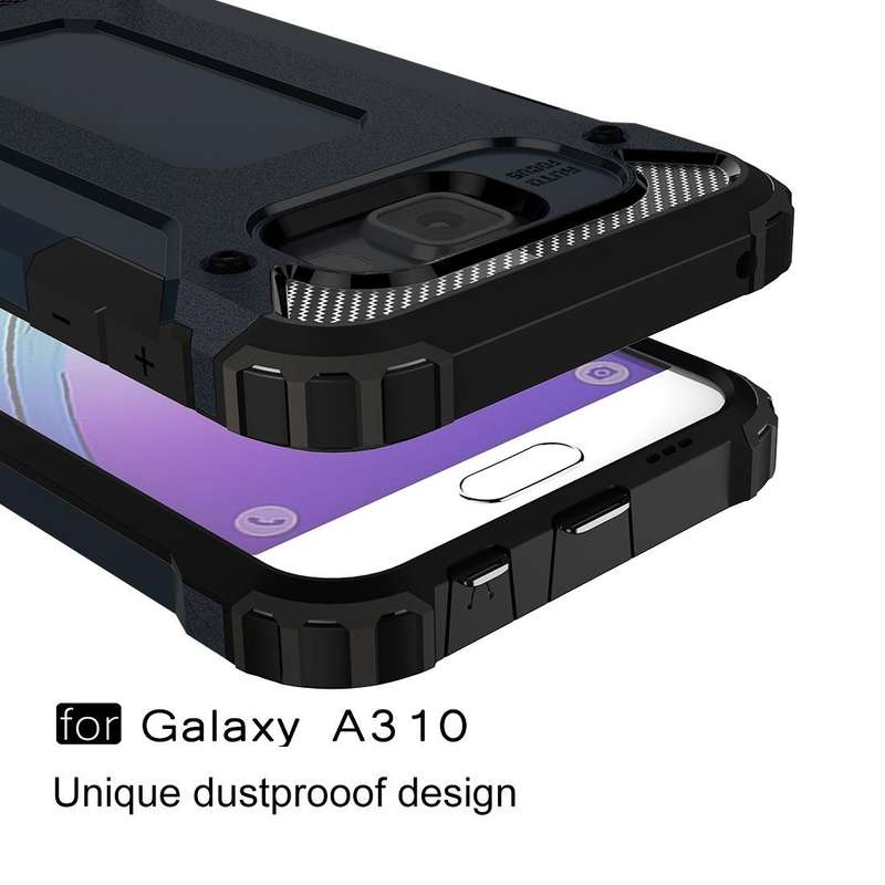 For Galaxy A3 (2016) / A310 Tough Armor TPU + PC Combination Case(Dark Blue)