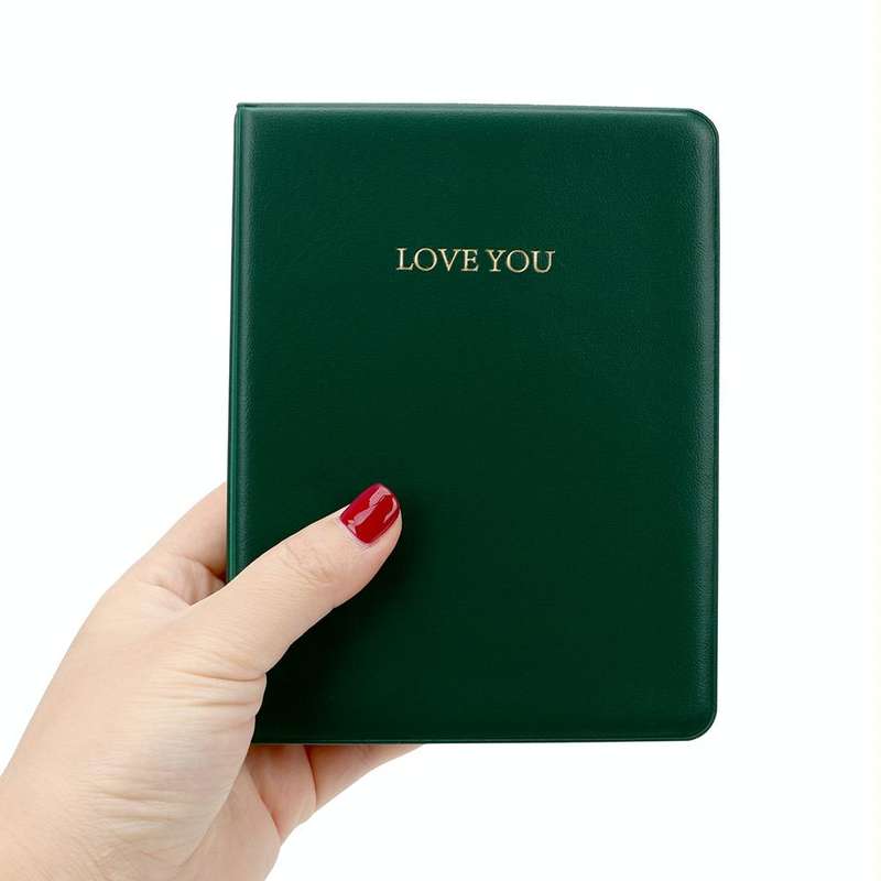 LOVEYOU Words Cover Standard Mini Photo Album Book, Specification:5 inch 32 Sheets(Green)