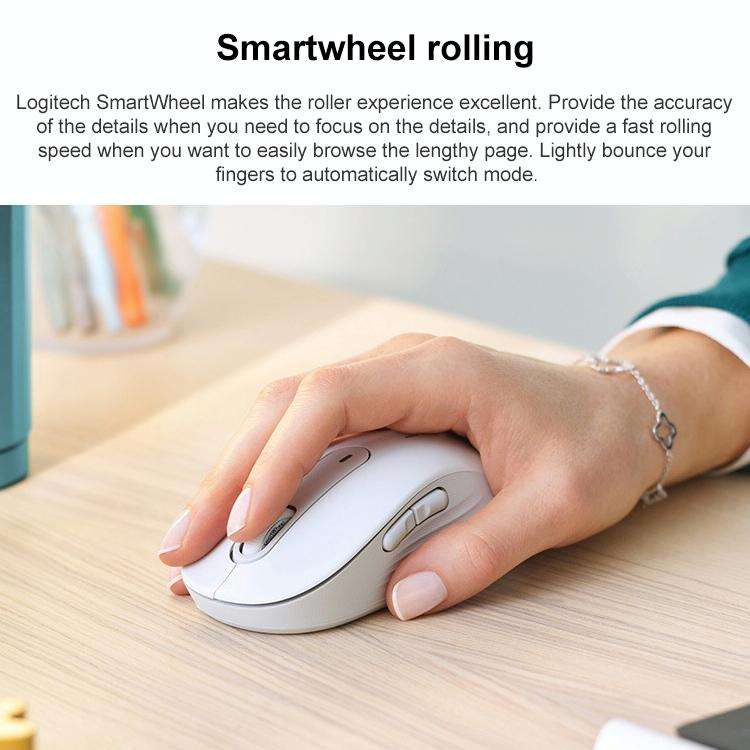 Logitech M650L 2000DPI 2.4GHz Wireless Bluetooth Dual Mode Mouse (White)