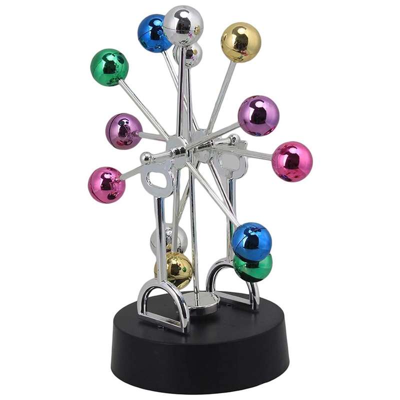 H010 Colorful Ball Ferris Wheel Perpetual Motion Device Eternal Celestial Model Wobbler Home Deco...