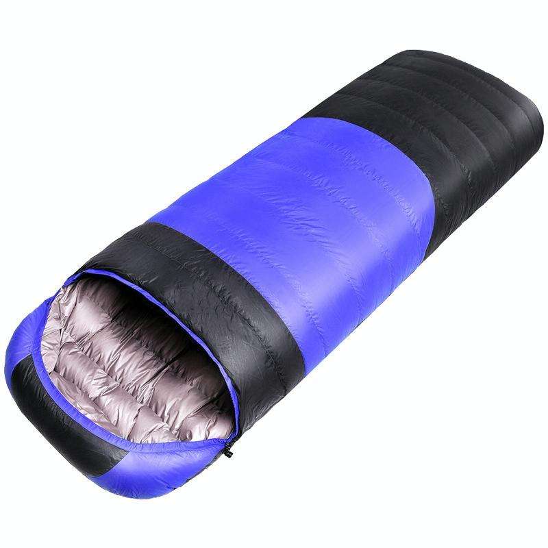 USB Electric Heating Down Cotton Sleeping Bag 3-speed Temperature Adjustment (180+30)x75cm(Blue)