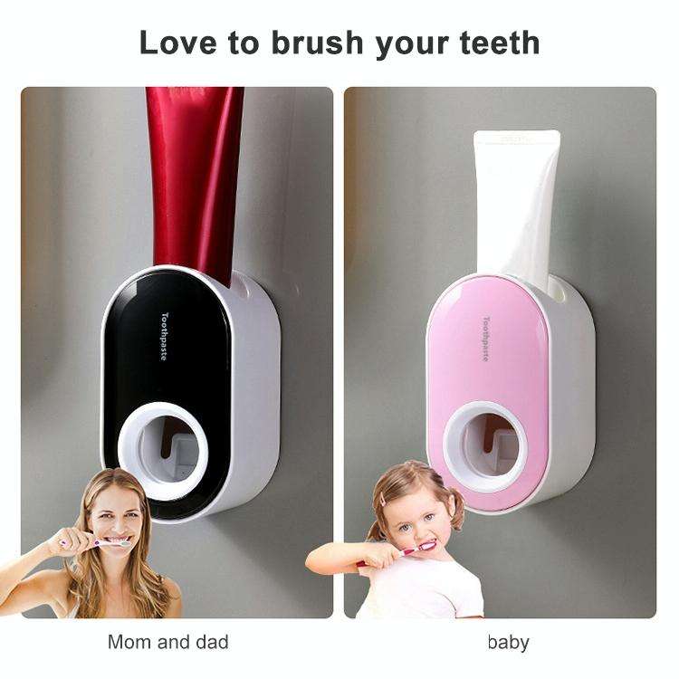 Automatic Toothpaste Squeezing Wall-mounted Toothpaste Rack(Pink+White)
