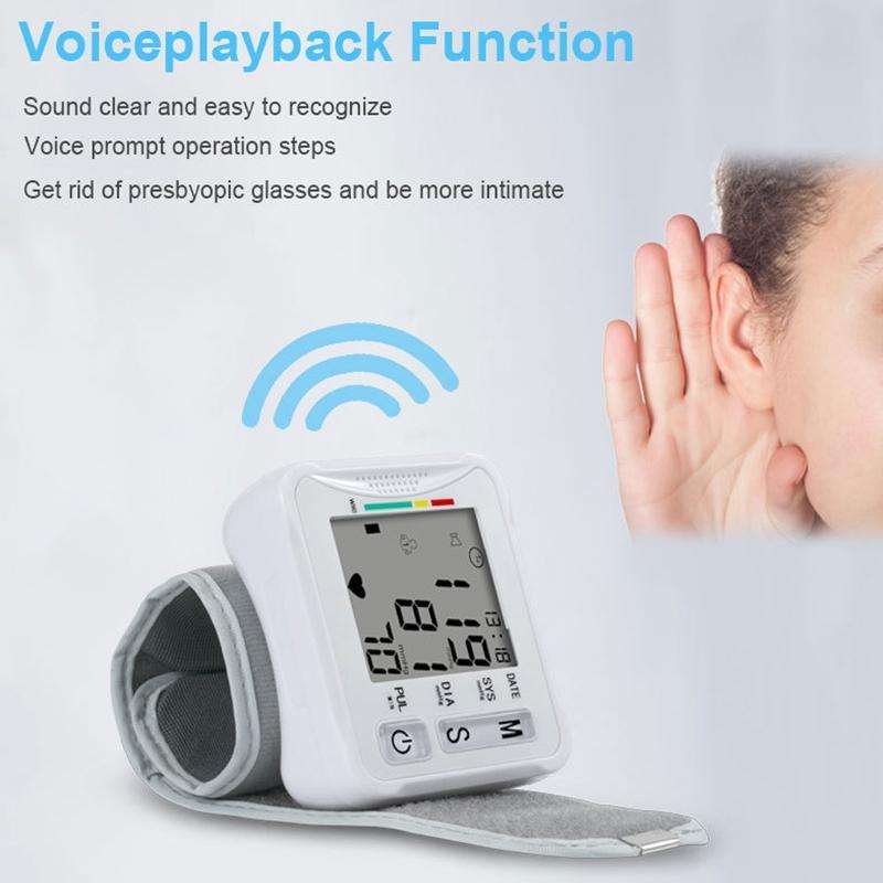 KWL-W01 Home Automatic Smart Wrist Electronic Sphygmomanometer, Style: English With Voice(White)