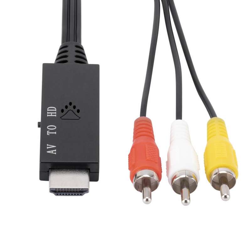 AV to HDMI 1080P HD Converter, Length: 1m(Black)