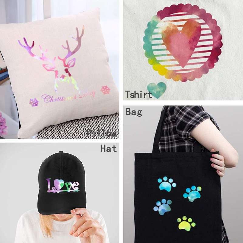 Clouds Watercolor Tie Dye Heat Transfer Vinyl Make Sign Pattern Cricut Film 30x 50cm(Colored)
