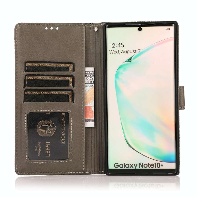 For Samsung Galaxy Note10+ Skin Feel Embossed Sunflower Horizontal Flip Leather Case with Holder ...