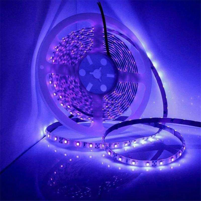 3528 SMD UV Purple Light Strip Epoxy LED Lamp Decorative Light Strip, Style:Bare Board 10m(EU Plug)