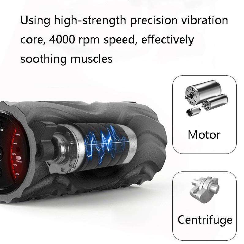 EVA Electrical Muscle Relaxer Yoga Massage Vibration Foam Roller, Fishbone Vibration USB (Ocean B...