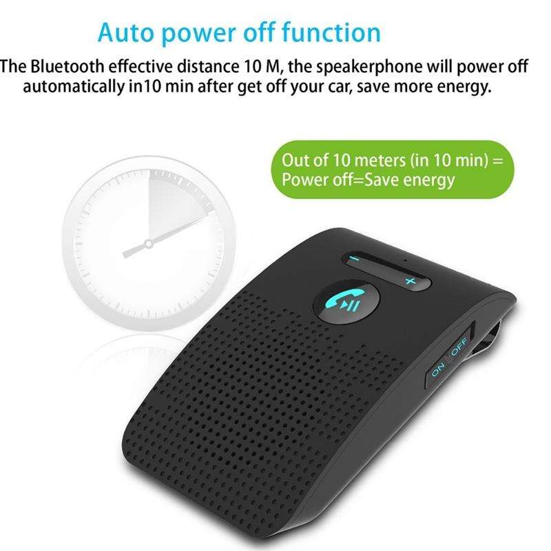 SP09 Multipoint Wireless Bluetooth V4.2 Handsfree Car Kit Speaker Speakerphone, Support Voice Rea...