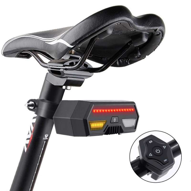 IPX4 85LM Waterproof USB Bicycle Turn Signal Light Rear Light Taillight with Remote Control