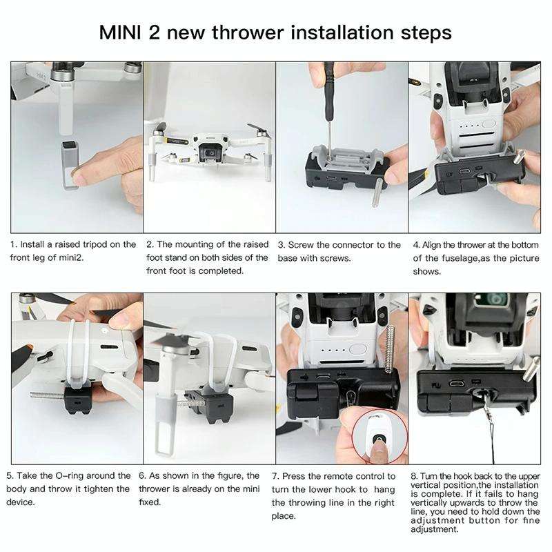 For DJI Mini 2 Drone RCSTQ Transport Thrower Drop Device