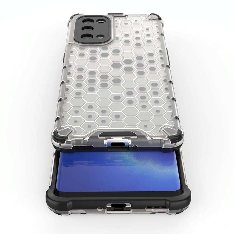 For Oppo Reno5 Pro 5G Shockproof Honeycomb PC + TPU Case(Black)