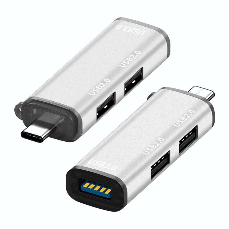 ADS-302C 3 In 1 Multi-function Type-C / USB-C HUB Docking Station (Silver)