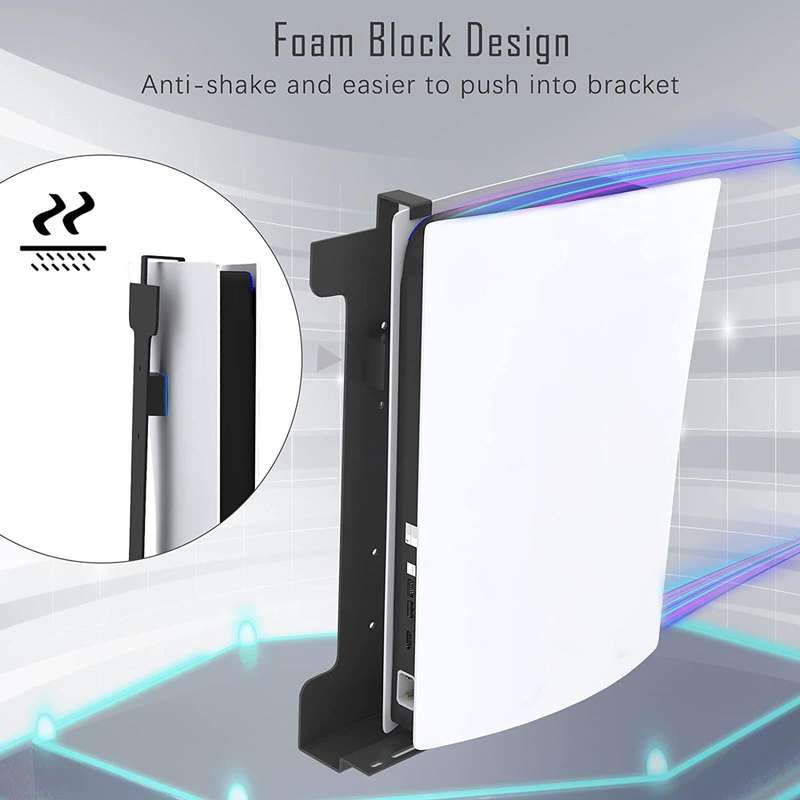 For PS5 Game Console Universal Wall Hanging Frame, Style: With Headset Handle Bracket