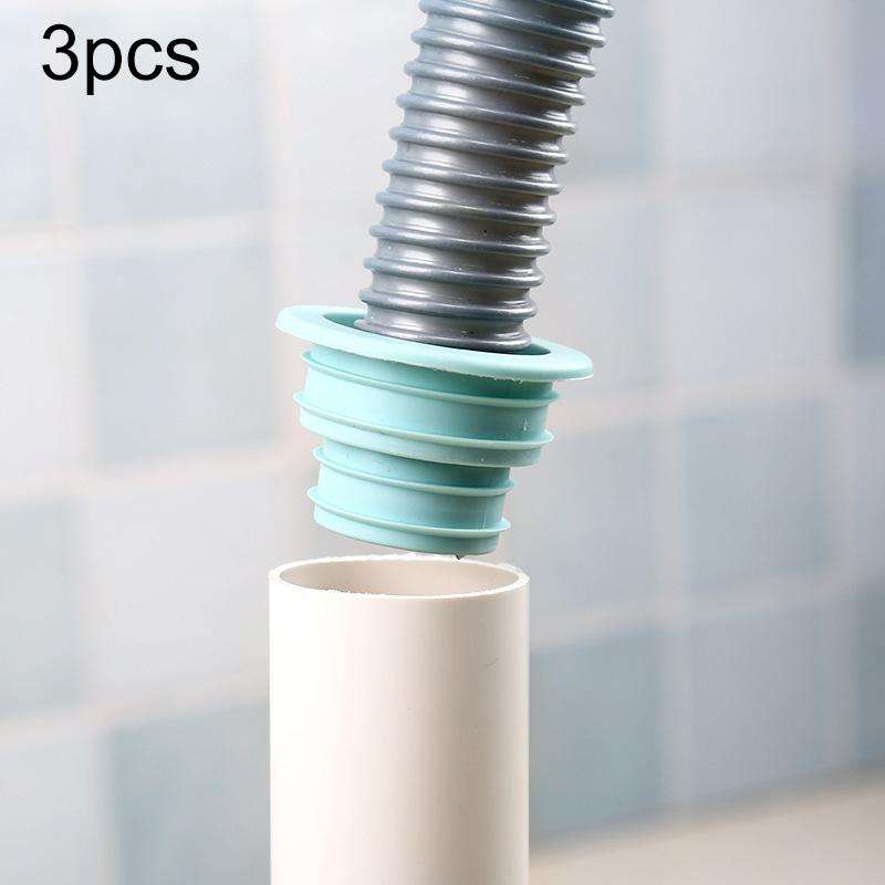 3 PCS Sewer Lengthen Odor-resistant Silicone Joint Kitchen Plumbing Sewer Drain Sealing Plug, Ran...