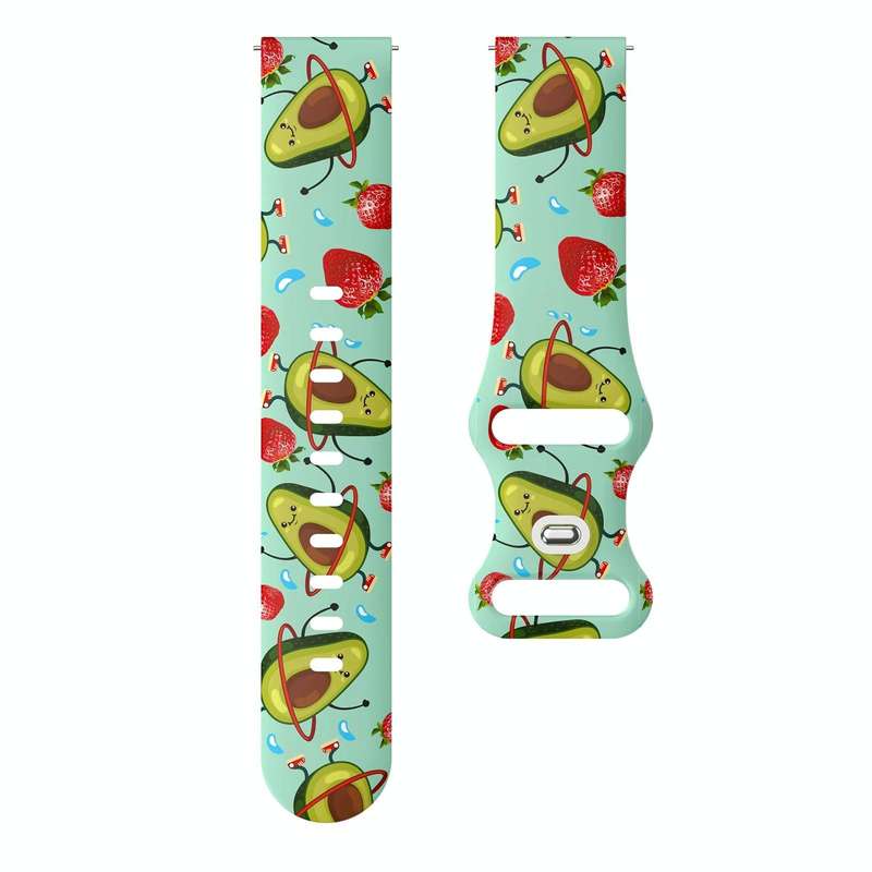 For Fitbit Versa Printing Butterfly Buckle Silicone Watch Band(Avocado)