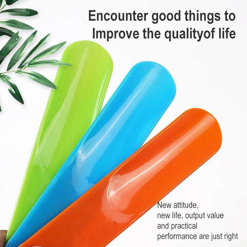 5 PCS 019 Plastic Shoehorn Household Shoes Auxiliary Shoe Puller, Specification: Curved, Color Ra...