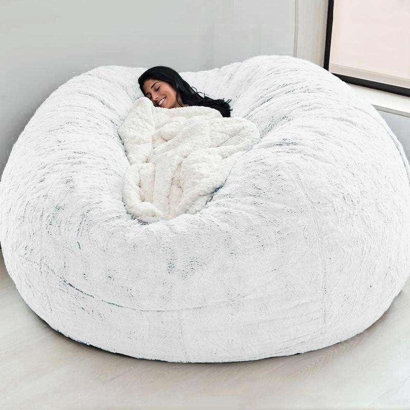 130x60cm Cloth Cover Lazy Sofa Bean Bag Living Room Simple Sofa Tatami Fabric Cover Without Fille...