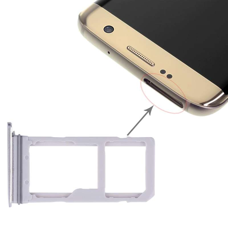 For Galaxy S7 Edge 2 SIM Card Tray / Micro SD Card Tray (White)