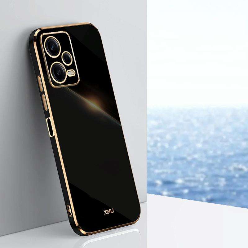 For Xiaomi Redmi Note 12 Pro+ China XINLI Straight Edge 6D Electroplate TPU Phone Case(Black)