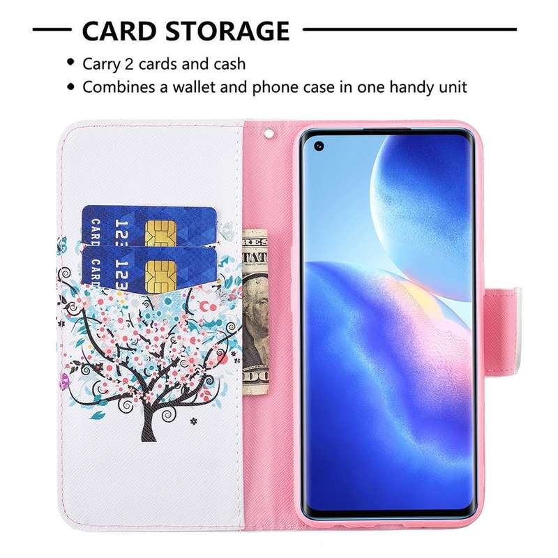 For OPPO Reno5 Colored Drawing Pattern Horizontal Flip Leather Case with Holder & Card Slots & Wa...