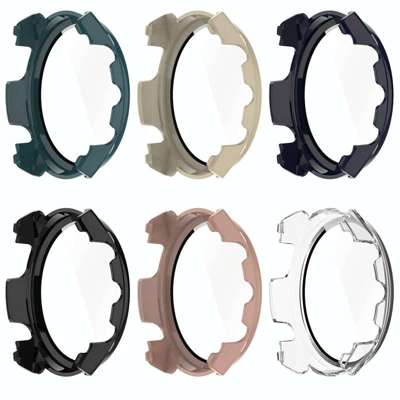 For Garmin Forerunner 965 PC + Toughened Film Integrated Watch Protective Case(Blue)