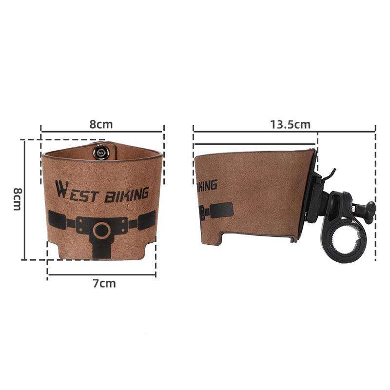 WEST BIKING YP0719298 Bicycle Cup Holder Handlebar Bottle Cage(Brown)