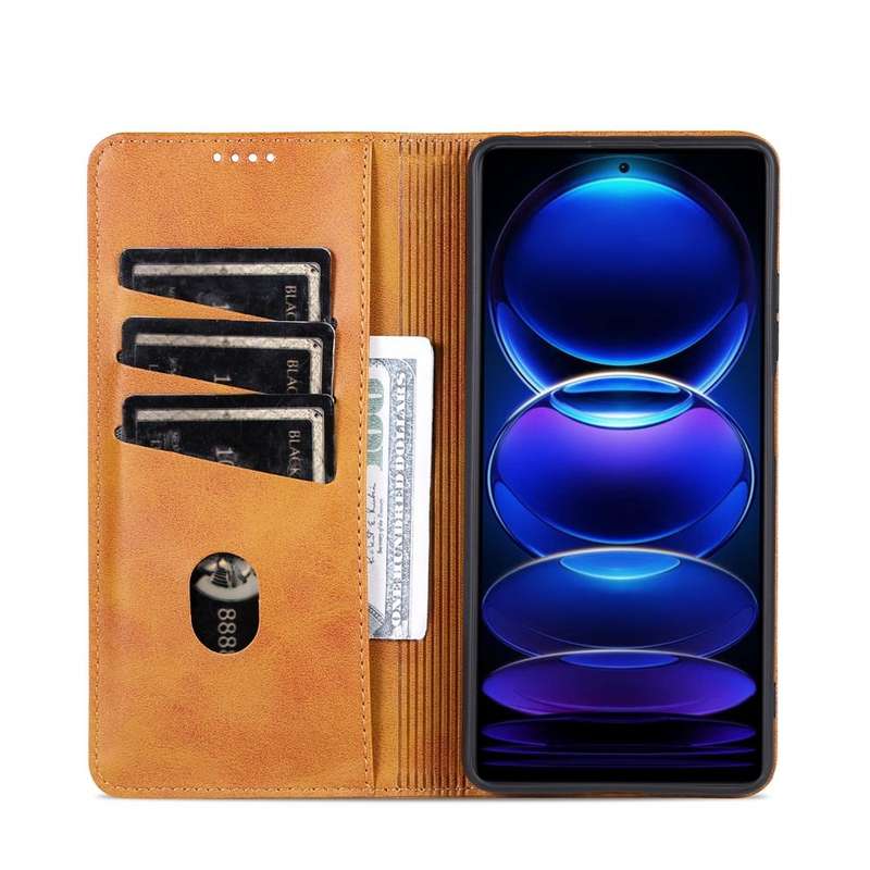 For Xiaomi Redmi Note 12 Pro 5G China / Note 12 Pro 5G+ China AZNS Magnetic Calf Texture Flip Lea...