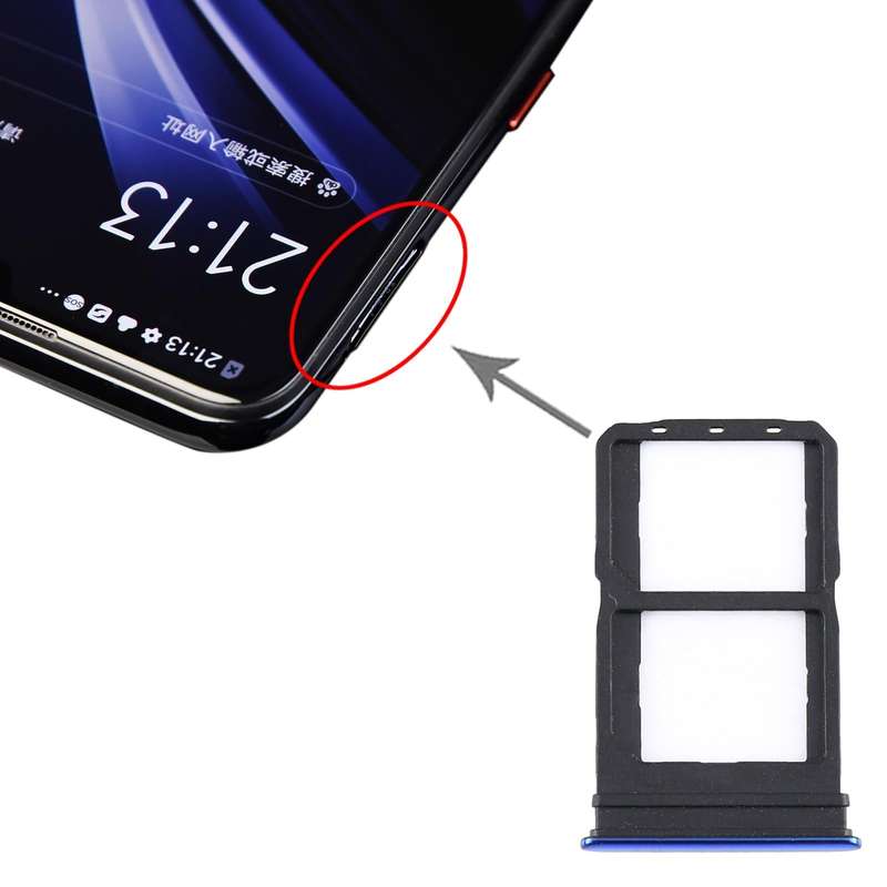 For Vivo iQOO Neo V1914A SIM Card Tray + SIM Card Tray (Blue)