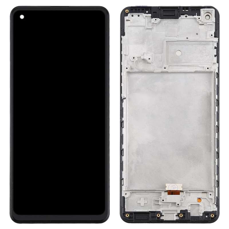 OEM LCD Screen for Samsung Galaxy A21s / SM-A217 Digitizer Full Assembly with Frame (Black)