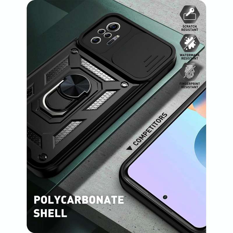 For Xiaomi Redmi Note 10 Pro Sliding Camera Cover Design TPU+PC Protective Case(Dark Green)