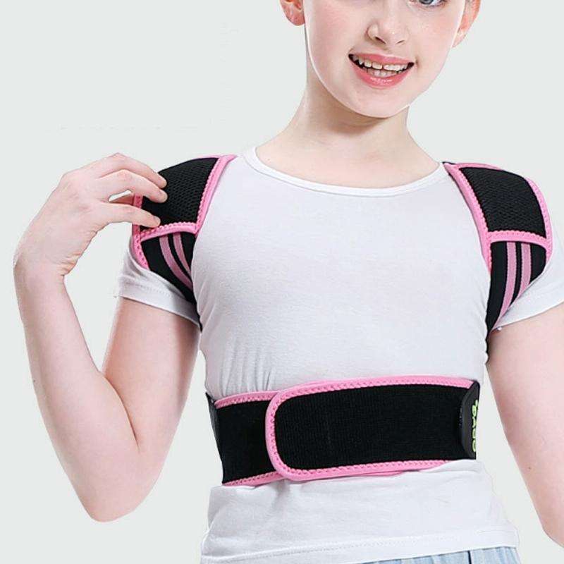 Children Kyphosis Correction Belt Strengthens Support and Fixes Straight Back Artifact, Size:M(Pink)