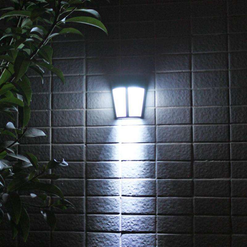 Outdoor IP65 Waterproof Energy Saving Solar Powered LED Wall Lamp Security Light(White Light)