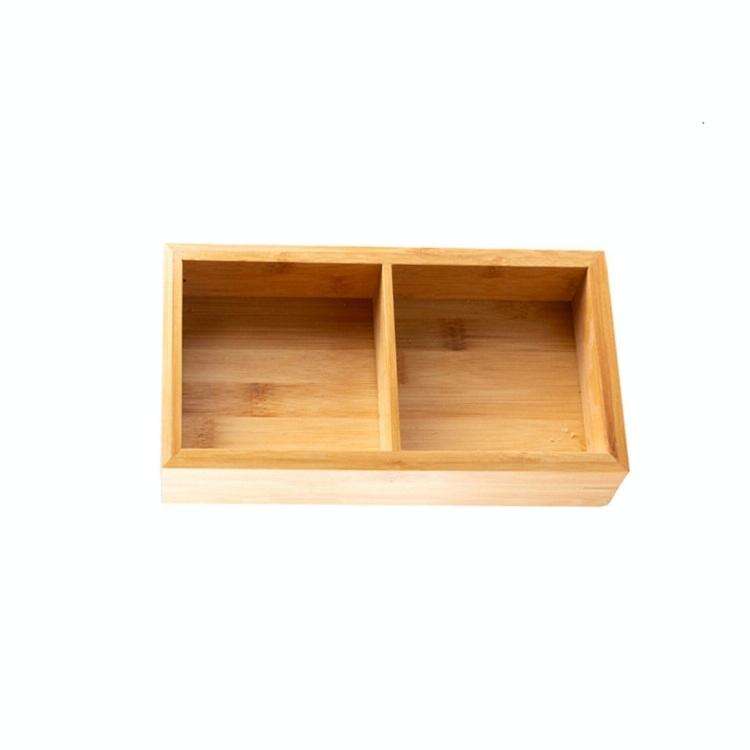 Bamboo Dried Food Box Compartment Candy Box Snack Storage Box, Specification: 2 Grids
