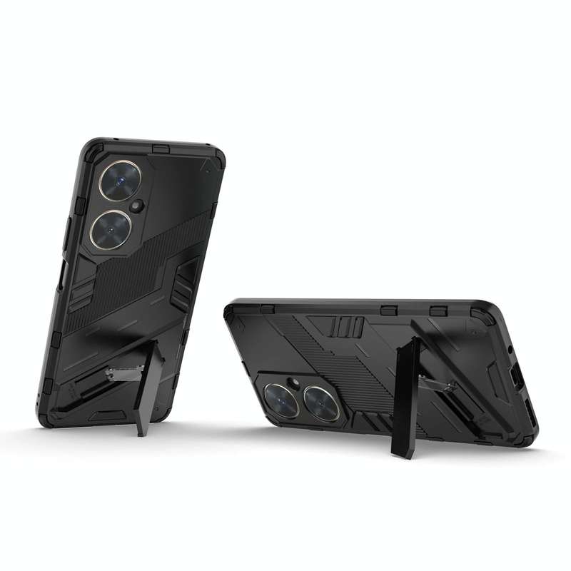 For Huawei nova 11i 4G Punk Armor 2 in 1 PC + TPU Phone Case with Holder(Black)
